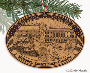 McDowell County North Carolina Engraved Natural Ornament