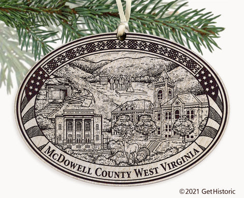 McDowell County West Virginia Engraved Ornament