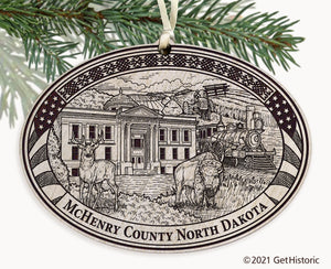 McHenry County North Dakota Engraved Ornament