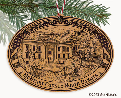 McHenry County North Dakota Engraved Natural Ornament