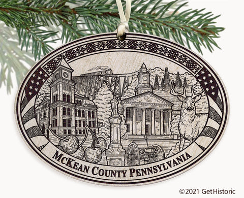 McKean County Pennsylvania Engraved Ornament