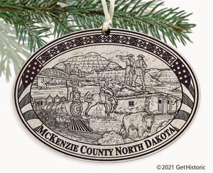 McKenzie County North Dakota Engraved Ornament