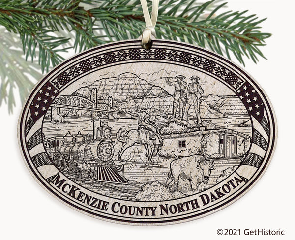 McKenzie County North Dakota Engraved Ornament