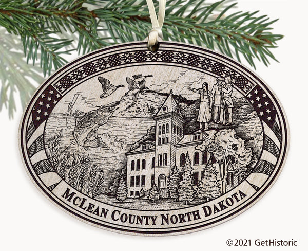 McLean County North Dakota Engraved Ornament