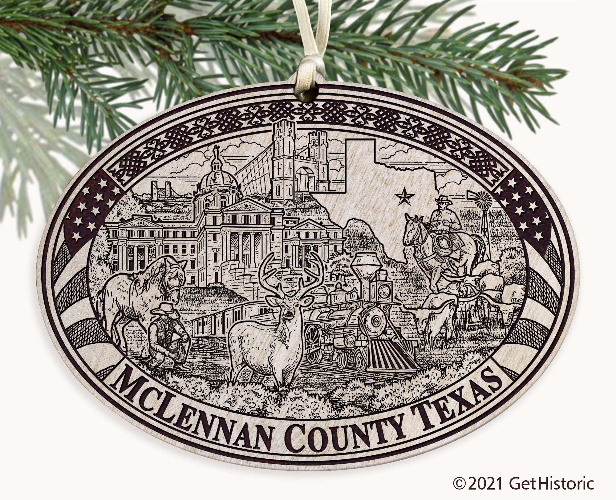 McLennan County Texas Engraved Ornament