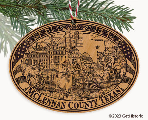 McLennan County Texas Engraved Natural Ornament