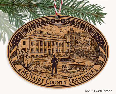McNairy County Tennessee Engraved Natural Ornament