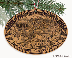 Mecklenburg County Virginia Engraved Natural Ornament