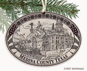 Medina County Texas Engraved Ornament