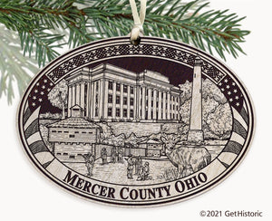Mercer County Ohio Engraved Ornament