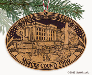 Mercer County Ohio Engraved Natural Ornament