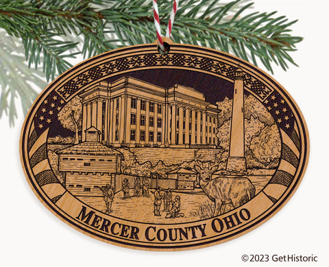 Mercer County Ohio Engraved Natural Ornament