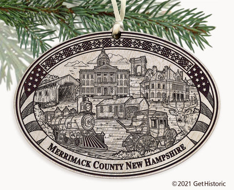 Merrimack County New Hampshire Engraved Ornament