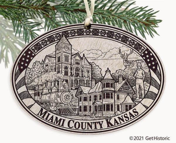 Miami County Kansas Engraved Ornament