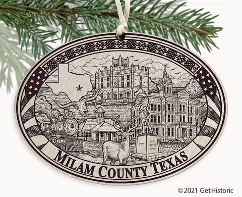 Milam County Texas Engraved Ornament