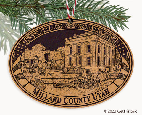 Millard County Utah Engraved Natural Ornament