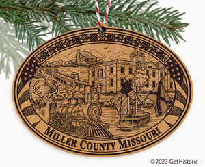 Miller County Missouri Engraved Natural Ornament