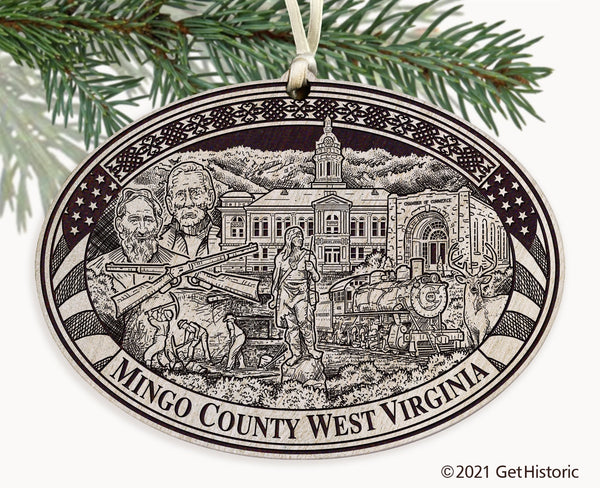 Mingo County West Virginia Engraved Ornament