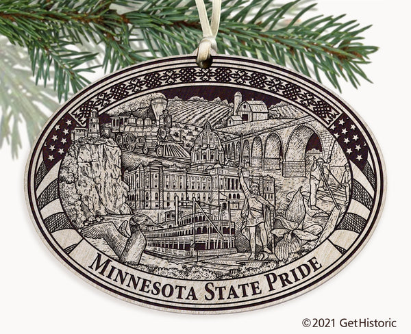 Minnesota State Engraved Ornament