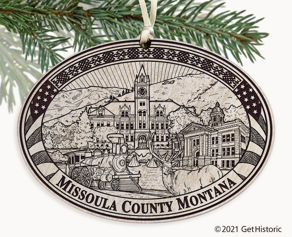 Missoula County Montana Engraved Ornament