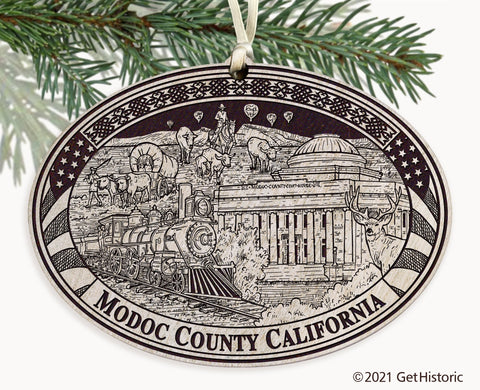 Modoc County California Engraved Ornament
