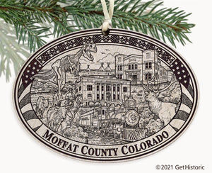 Moffat County Colorado Engraved Ornament