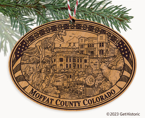 Moffat County Colorado Engraved Natural Ornament
