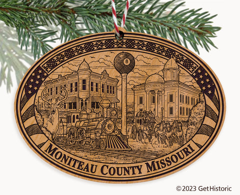 Moniteau County Missouri Engraved Natural Ornament