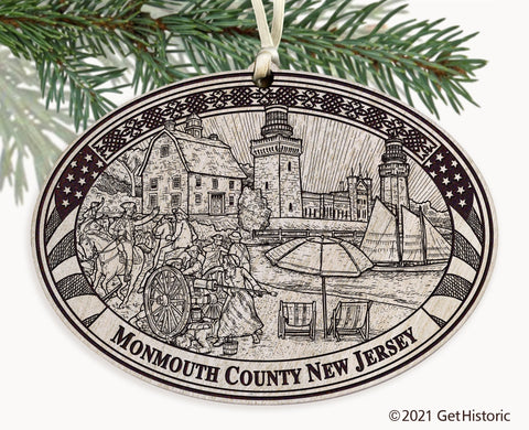 Monmouth County New Jersey Engraved Ornament