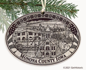 Monona County Iowa Engraved Ornament