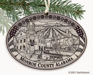Monroe County Alabama Engraved Ornament