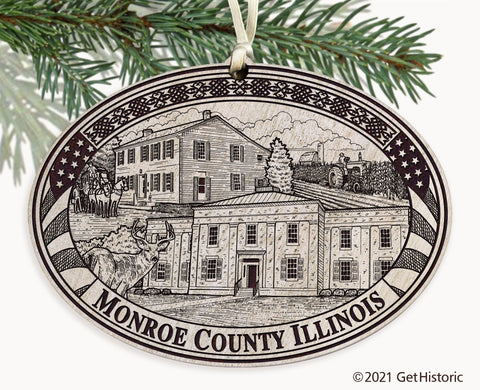 Monroe County Illinois Engraved Ornament