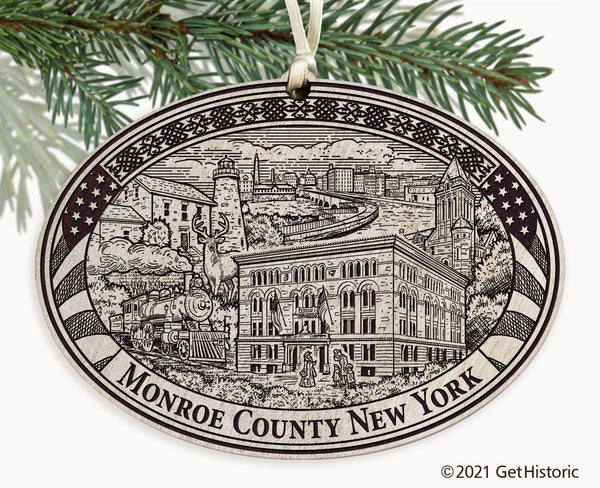 Monroe County New York Engraved Ornament
