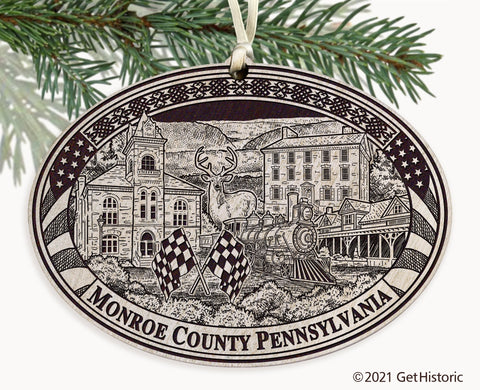 Monroe County Pennsylvania Engraved Ornament