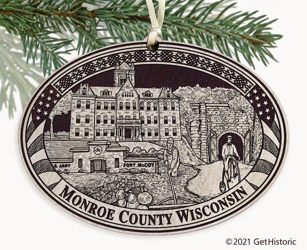 Monroe County Wisconsin Engraved Ornament