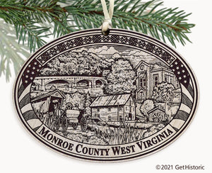 Monroe County West Virginia Engraved Ornament