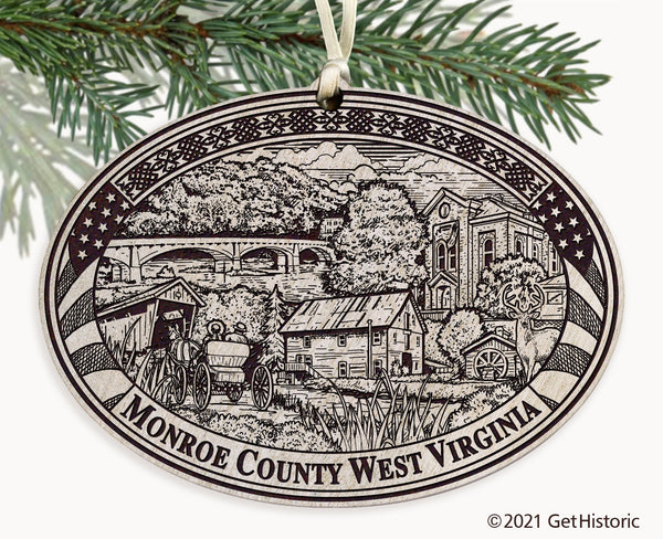Monroe County West Virginia Engraved Ornament