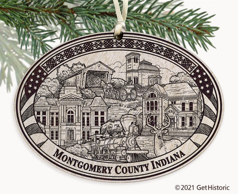 Montgomery County Indiana Engraved Ornament