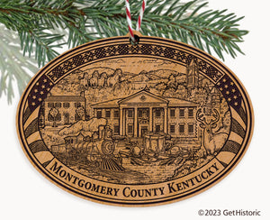 Montgomery County Kentucky Engraved Natural Ornament