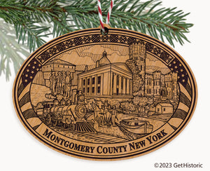Montgomery County New York Engraved Natural Ornament
