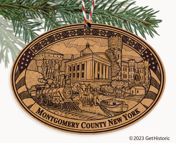Montgomery County New York Engraved Natural Ornament