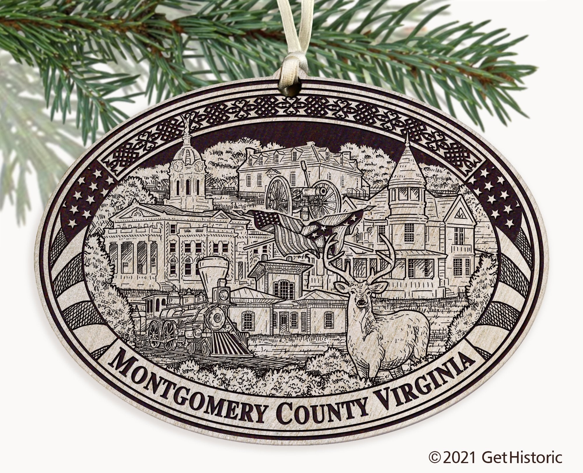 Montgomery County Virginia Engraved Ornament