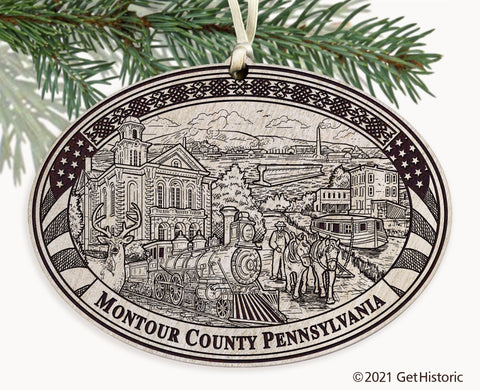 Montour County Pennsylvania Engraved Ornament