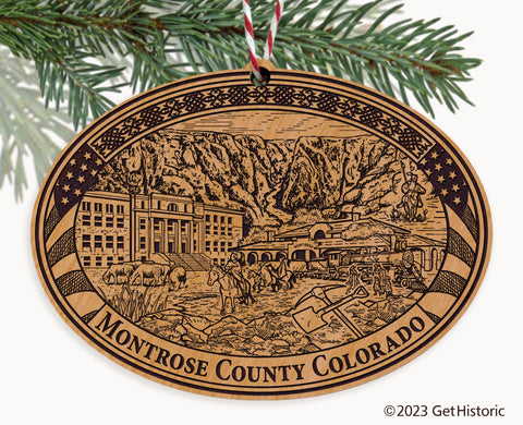 Montrose County Colorado Engraved Natural Ornament