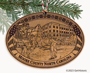 Moore County North Carolina Engraved Natural Ornament