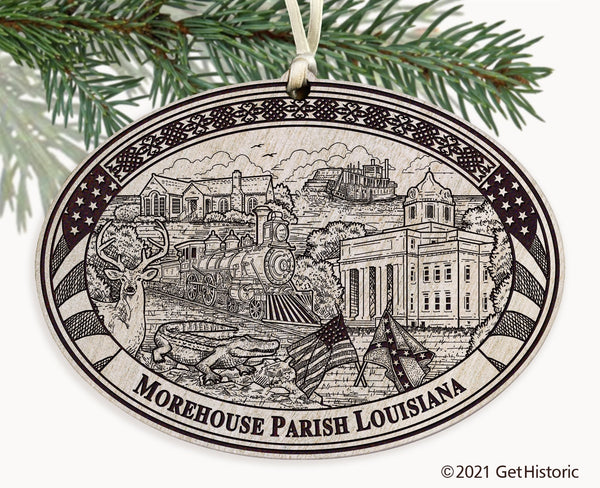 Morehouse Parish Louisiana Engraved Ornament