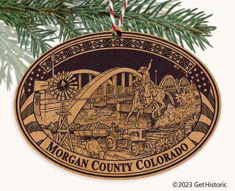 Morgan County Colorado Engraved Natural Ornament