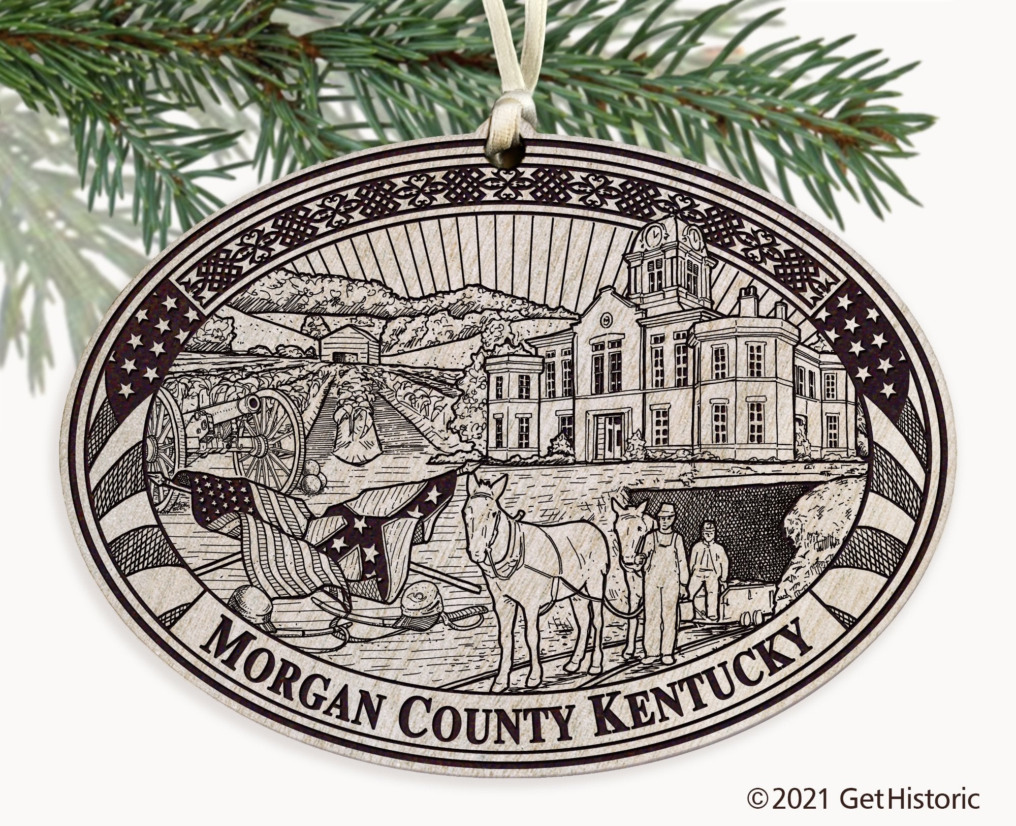 Morgan County Kentucky Engraved Ornament