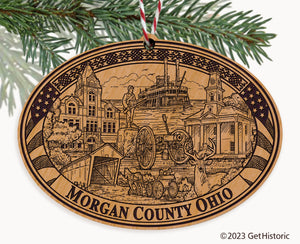 Morgan County Ohio Engraved Natural Ornament