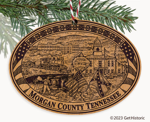 Morgan County Tennessee Engraved Natural Ornament